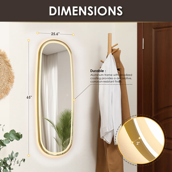mirror dimensions